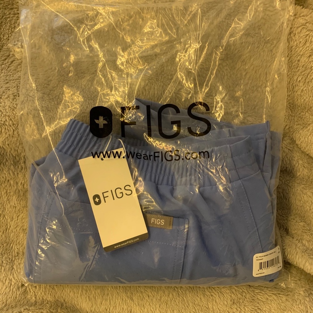FIGS ceil blue Yola scrub pants